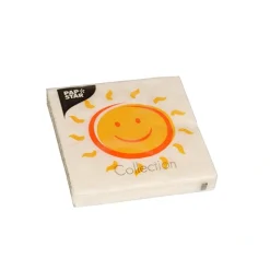 PAPSTAR Servietten, 3-lagig 1/4-Falz 25 cm x 25 cm "Here comes the Sun"