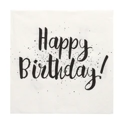 PAPSTAR Servietten, 3-lagig 1/4-Falz 33 cm x 33 cm "Happy Birthday", 12 x 30 Stück