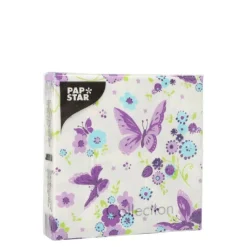 PAPSTAR Servietten, 3-lagig 1/4-Falz 25 cm x 25 cm "Beautiful Butterfly"