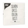 PAPSTAR Servietten, 3-lagig 1/4-Falz 33 cm x 33 cm "Schön, dass du da bist", 10 x 20 Stück