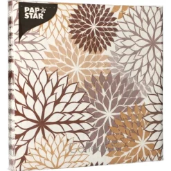 PAPSTAR Servietten, 3-lagig 1/4-Falz 40 cm x 40 cm taupe "Floralies"