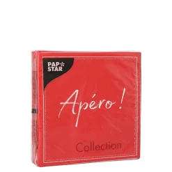 PAPSTAR Servietten, 3-lagig 1/4-Falz 25 cm x 25 cm rot "Apero"