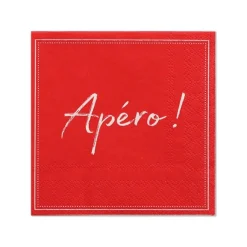PAPSTAR Servietten, 3-lagig 1/4-Falz 25 cm x 25 cm rot "Apero"