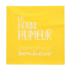 PAPSTAR Servietten, 3-lagig 1/4-Falz 33 cm x 33 cm gelb "La Bonne Humeur"