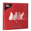 PAPSTAR Servietten, 3-lagig 1/4-Falz 33 cm x 33 cm rot "Cats"
