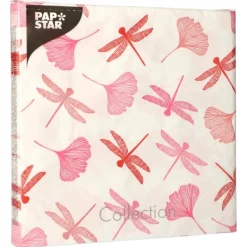 PAPSTAR Servietten, 3-lagig 1/4-Falz 40 cm x 40 cm rose "Ginko"