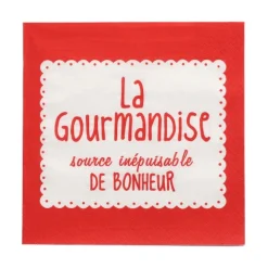PAPSTAR Servietten, 3-lagig 1/4-Falz 33 cm x 33 cm rot "La Gourmandise"