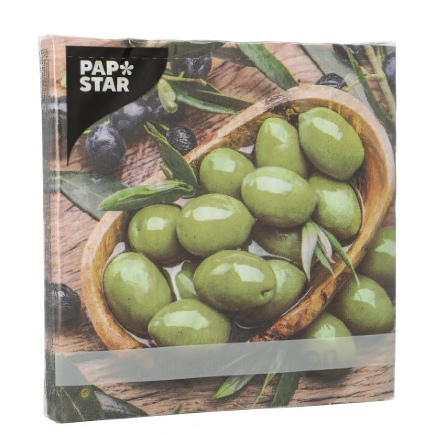 PAPSTAR Servietten, 3-lagig 1/4-Falz 33 cm x 33 cm "Olive Flavour"