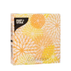 PAPSTAR Servietten, 3-lagig 1/4-Falz 25 cm x 25 cm gelb "Floralies"