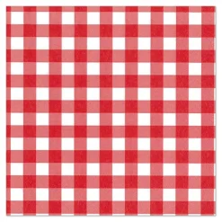 PAPSTAR Servietten, 3-lagig 1/4-Falz 33 cm x 33 cm rot "Vichy Karo", 6 x 100 Stück