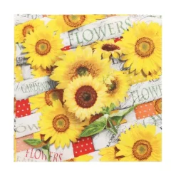 PAPSTAR Servietten, 3-lagig 1/4-Falz 33 cm x 33 cm "Sunflower Field"