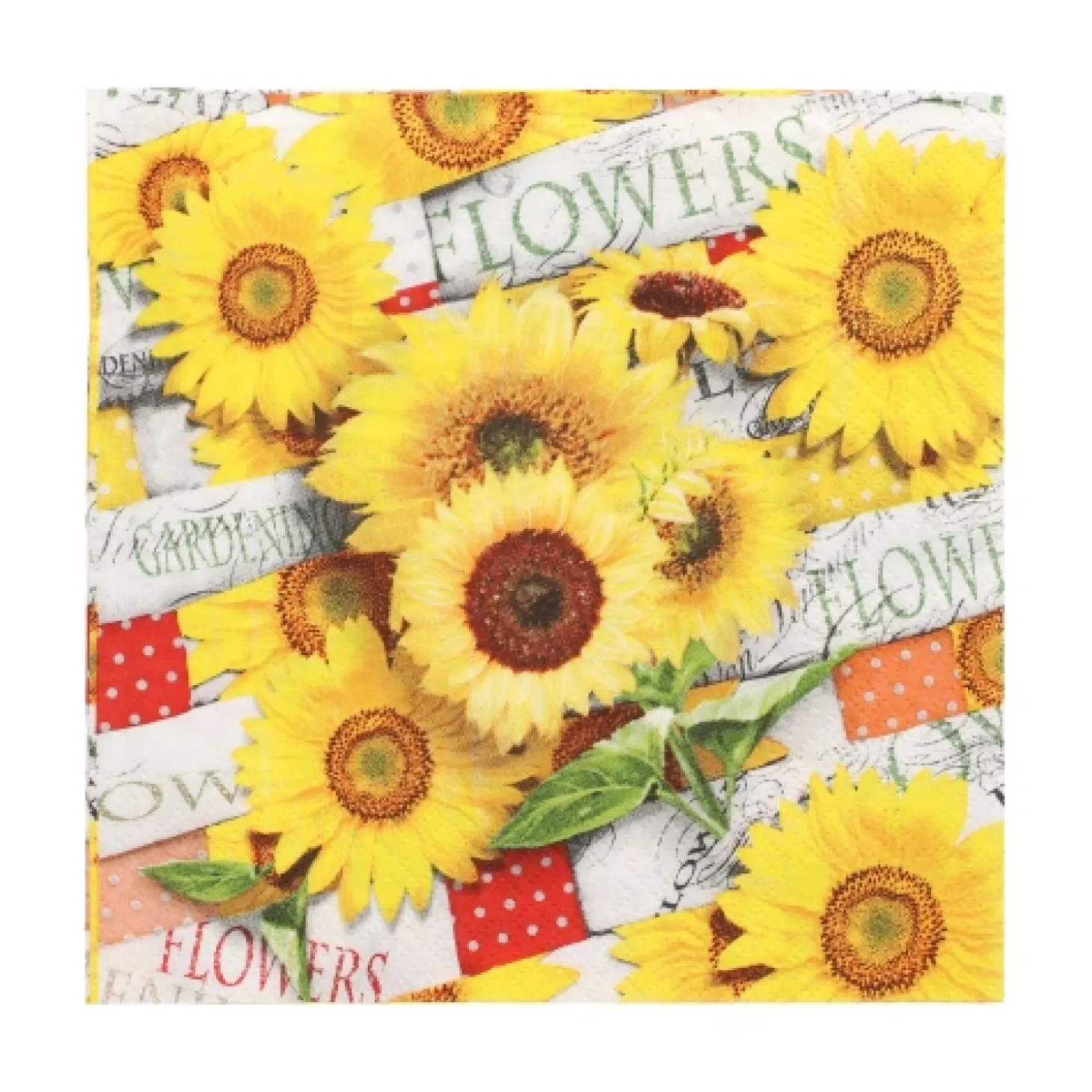 PAPSTAR Servietten, 3-lagig 1/4-Falz 33 cm x 33 cm "Sunflower Field"