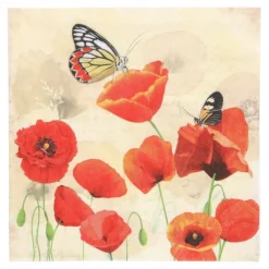 PAPSTAR Servietten, 3-lagig 1/4-Falz 33 cm x 33 cm "Poppy Flowers"