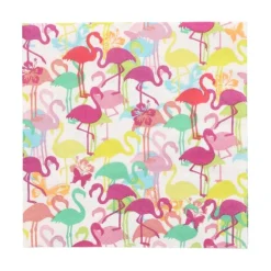 PAPSTAR Servietten, 3-lagig 1/4-Falz 33 cm x 33 cm "Flamingoparty"