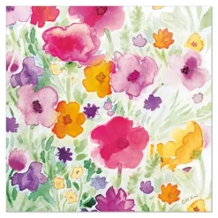 PAPSTAR Servietten, 3-lagig 1/4-Falz 33 cm x 33 cm "Flower Field"