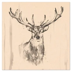 PAPSTAR Servietten, 3-lagig 1/4-Falz 33 cm x 33 cm natur "Deer" aus recyceltem Papier