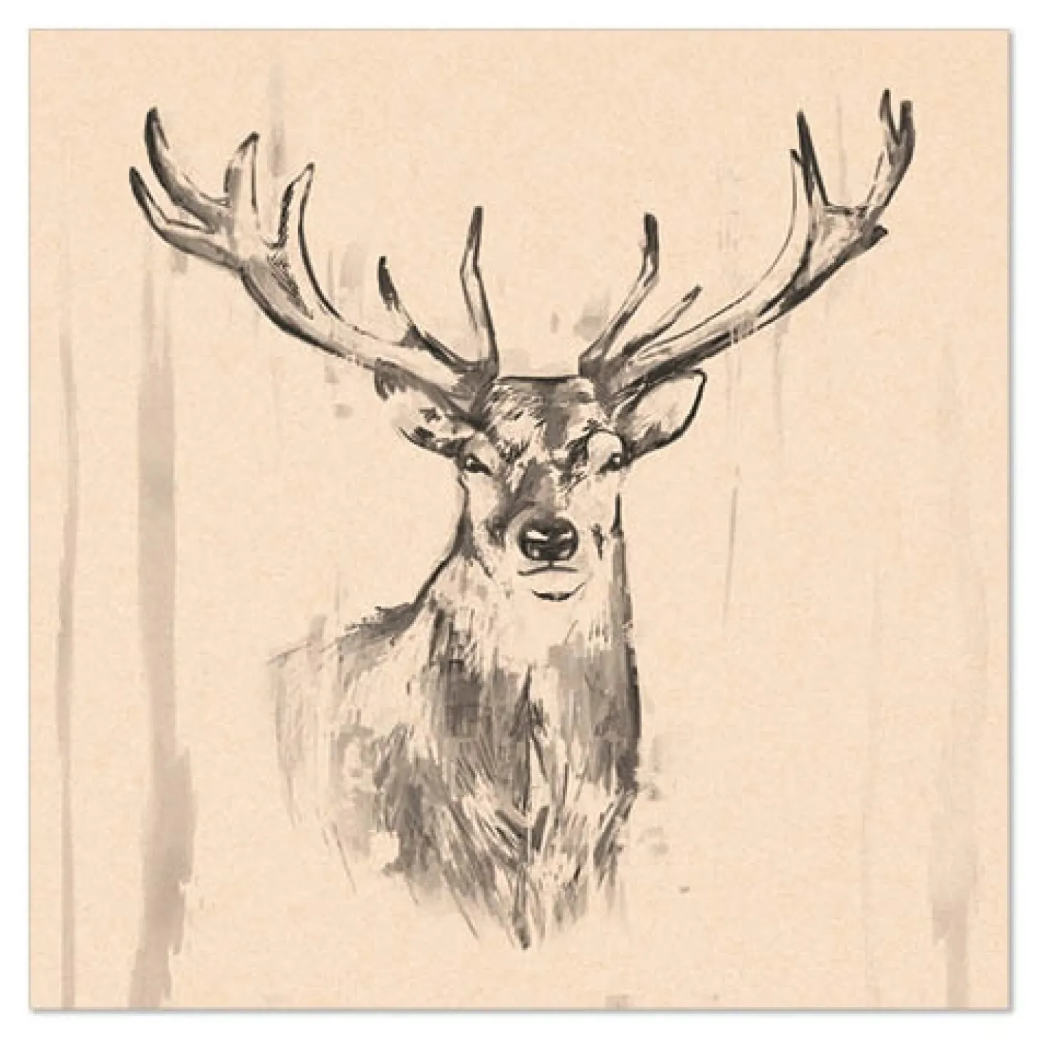 PAPSTAR Servietten, 3-lagig 1/4-Falz 33 cm x 33 cm natur "Deer" aus recyceltem Papier