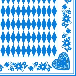 PAPSTAR Servietten, 3-lagig 1/4-Falz 40 cm x 40 cm "Bayrisch Blau"