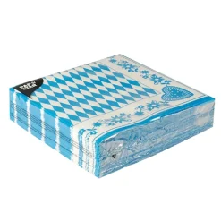 PAPSTAR Servietten, 3-lagig 1/4-Falz 40 cm x 40 cm "Bayrisch Blau"