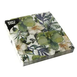 PAPSTAR Servietten, 3-lagig 1/4-Falz 33 cm x 33 cm "Tropic"