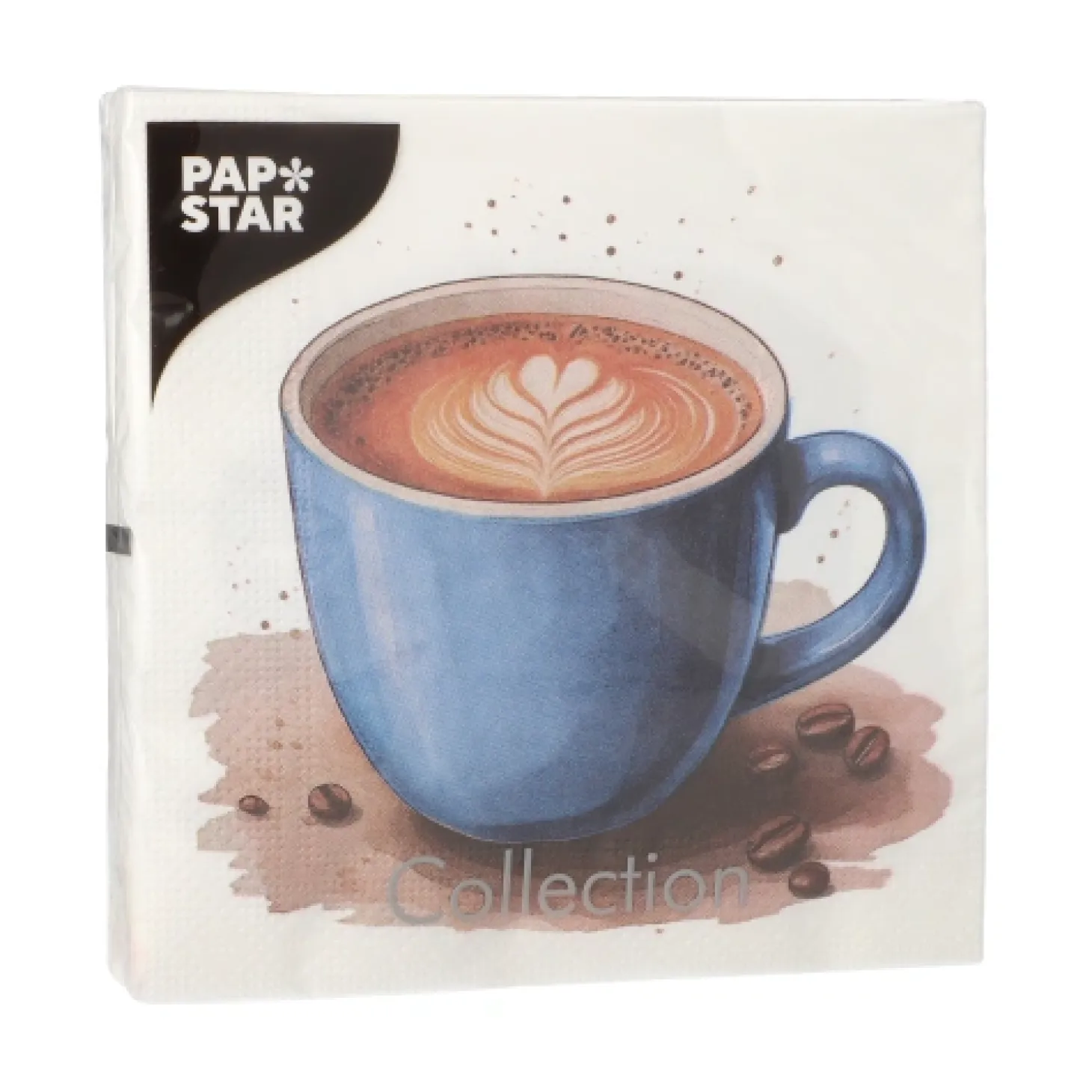 PAPSTAR Servietten, 3-lagig 1/4-Falz 33 cm x 33 cm "Cup of Coffee", 10 x 20 Stück