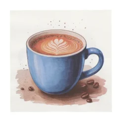PAPSTAR Servietten, 3-lagig 1/4-Falz 33 cm x 33 cm "Cup of Coffee", 10 x 20 Stück