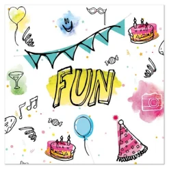 PAPSTAR Servietten, 3-lagig 1/4-Falz 33 cm x 33 cm "Fun"