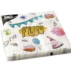PAPSTAR Servietten, 3-lagig 1/4-Falz 33 cm x 33 cm "Fun"