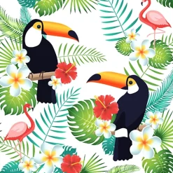 PAPSTAR Servietten, 3-lagig 1/4-Falz 40 cm x 40 cm "Toucan"