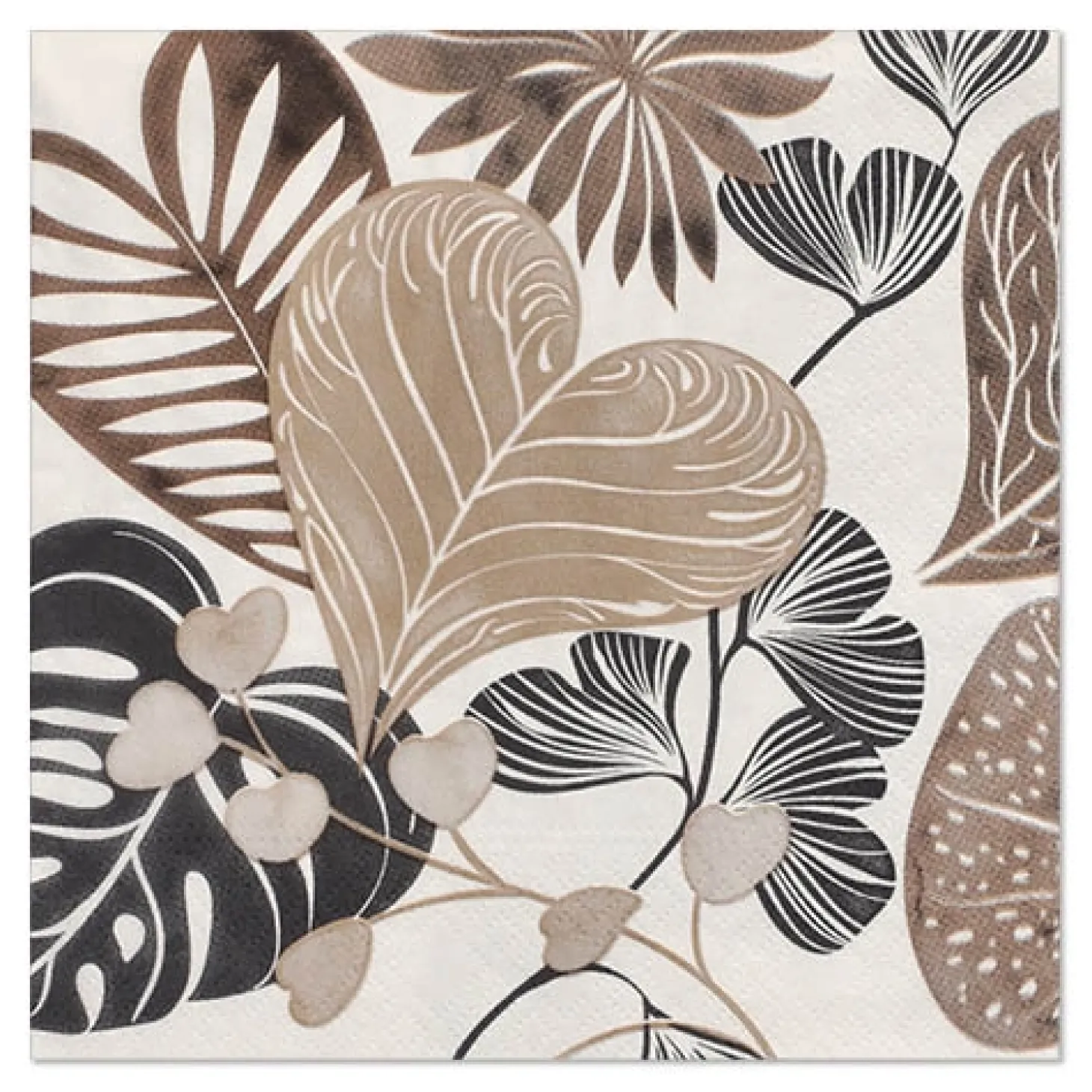 PAPSTAR Servietten, 3-lagig 1/4-Falz 33 cm x 33 cm "Silky Fronds"