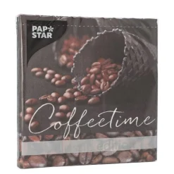 PAPSTAR Servietten, 3-lagig 1/4-Falz 33 cm x 33 cm "Coffeetime"