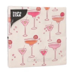 PAPSTAR Servietten, 3-lagig 1/4-Falz 33 cm x 33 cm "Aperitifs", 10 x 20 Stück
