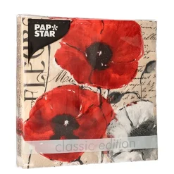 PAPSTAR Servietten, 3-lagig 1/4-Falz 33 cm x 33 cm "Colette"