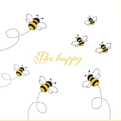 PAPSTAR Servietten, 3-lagig 1/4-Falz 33 cm x 33 cm "Bee Happy"