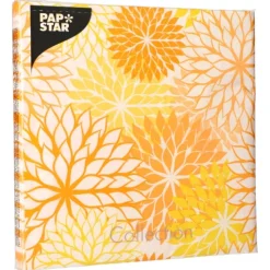 PAPSTAR Servietten, 3-lagig 1/4-Falz 40 cm x 40 cm gelb "Floralies"