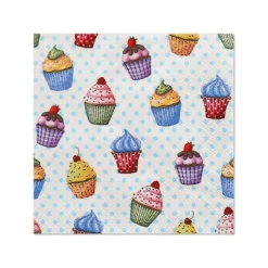 PAPSTAR Servietten, 3-lagig 1/4-Falz 25 cm x 25 cm "Cupcakes"