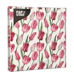 PAPSTAR Servietten, 3-lagig 1/4-Falz 33 cm x 33 cm "Tulip"