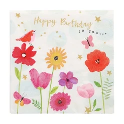 PAPSTAR Servietten, 3-lagig 1/4-Falz 33 cm x 33 cm "Birthday Flowers"