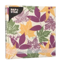 PAPSTAR Servietten, 3-lagig 1/4-Falz 33 cm x 33 cm "Autumn Leaves"