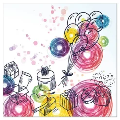 PAPSTAR Servietten, 3-lagig 1/4-Falz 33 cm x 33 cm "Birthday Gifts"