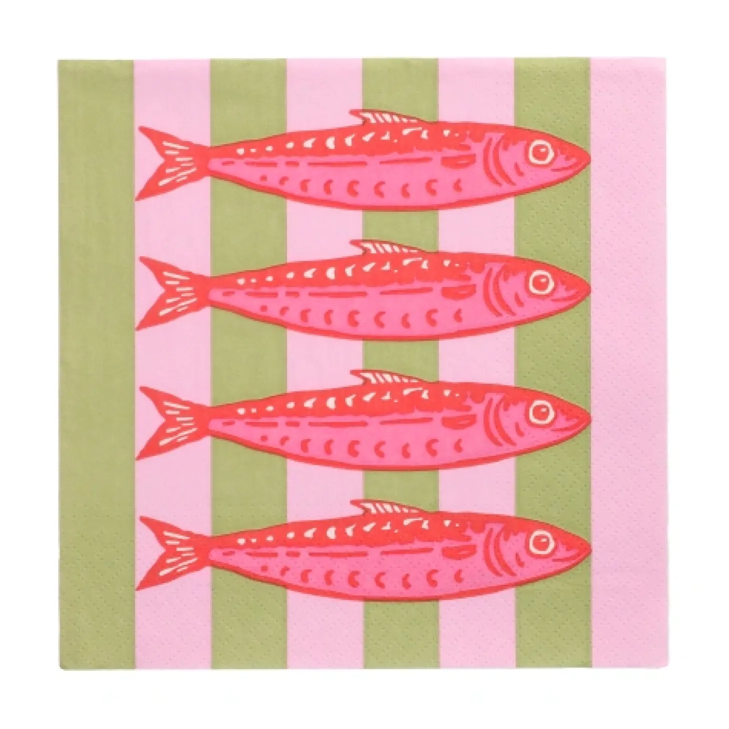 PAPSTAR Servietten, 3-lagig 1/4-Falz 33 cm x 33 cm "Modern Fish", 10 x 20 Stück