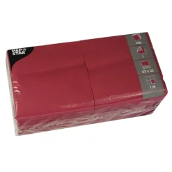 PAPSTAR Servietten, 1-lagig 1/4-Falz 33 cm x 33 cm weinrot