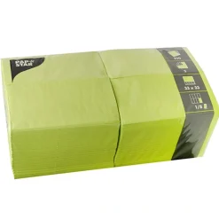 PAPSTAR Servietten, 3-lagig 1/8-Falz 33 cm x 33 cm limonengrün