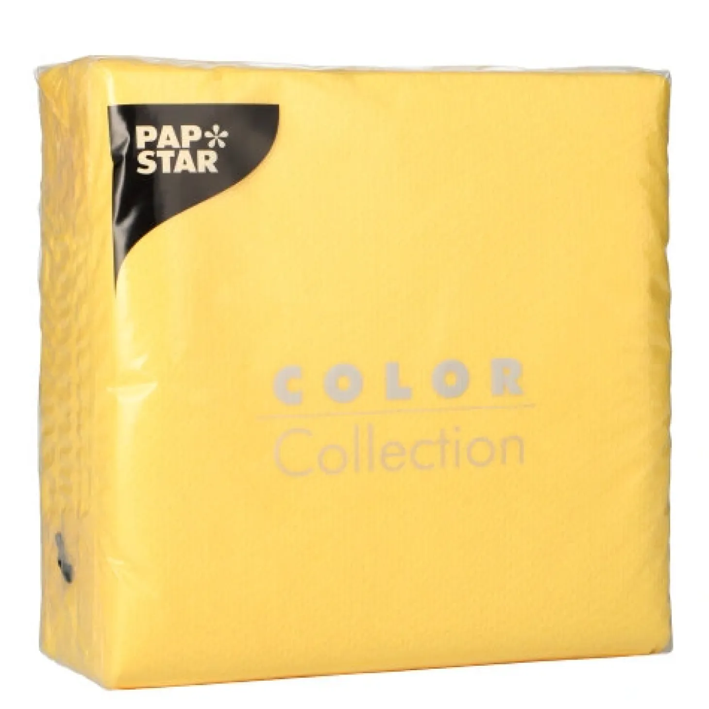 PAPSTAR Servietten, 1-lagig 1/4-Falz 33 cm x 33 cm gelb, 12 x 100 Stück