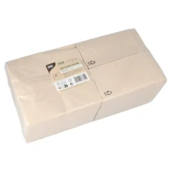 PAPSTAR Servietten, 1-lagig 1/8-Falz 33 cm x 33 cm natur aus recyceltem Papier