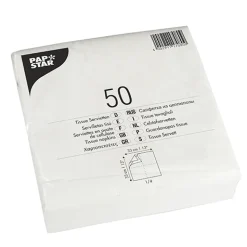 PAPSTAR Servietten, 2-lagig 1/4-Falz 33 cm x 33 cm weiß, 29 x 50 Stück