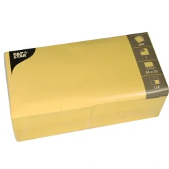 PAPSTAR Servietten, 1-lagig 1/4-Falz 33 cm x 33 cm gelb, 10 x 500 Stück