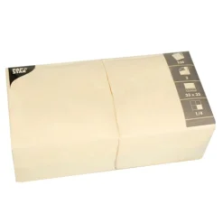 PAPSTAR Servietten, 3-lagig 1/4-Falz 33 cm x 33 cm creme