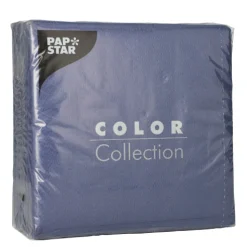 PAPSTAR Servietten, 1-lagig 1/4-Falz 33 cm x 33 cm dunkelblau, 12 x 100 Stück