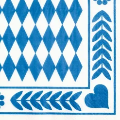 PAPSTAR Servietten, 3-lagig 1/4-Falz 33 cm x 33 cm "Bayrisch Blau", 15 x 20 Stück